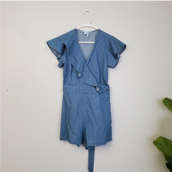 Draper James chambray flutter romper - Picture 2 of 5